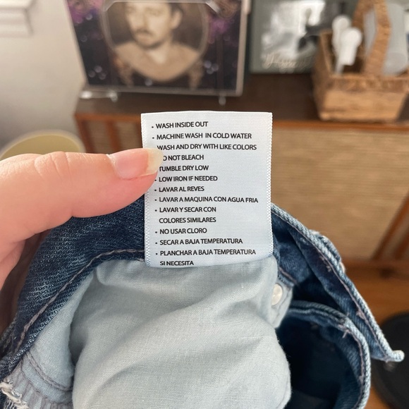 Kancan jeans womens blue distressed high waisted denim button fly jeans size 29 - Picture 9 of 9